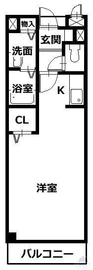 リーデンベルクA(1K/1階)の間取り写真