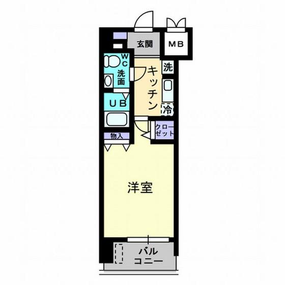 カサ・セグーラ(1K/3階)の間取り写真