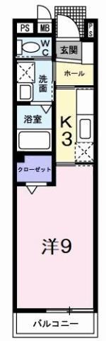 ウェル メゾン(1K/1階)の間取り写真