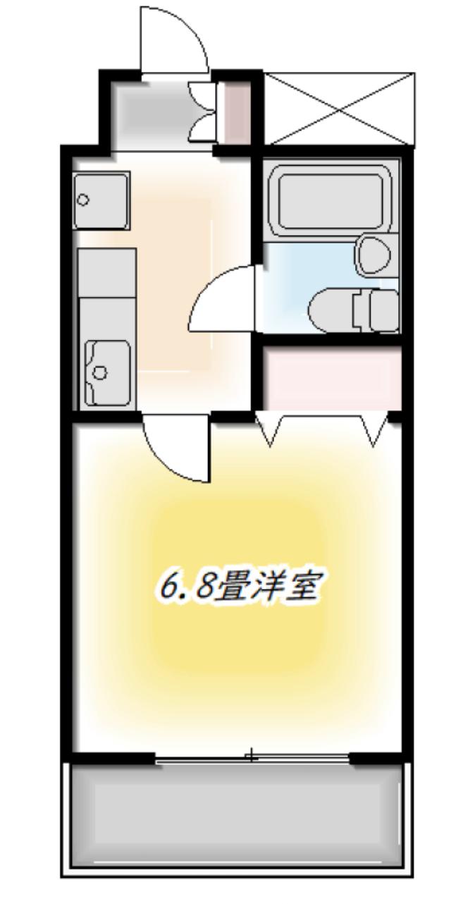 ダイアパレス尾久駅前(ワンルーム/4階)の間取り写真