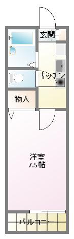 グリーンフラット日吉(1K/1階)の間取り写真