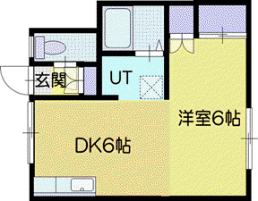 平成IIIA(1DK/2階)の間取り写真