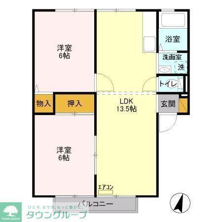 ルミエール(2LDK/2階)の間取り写真