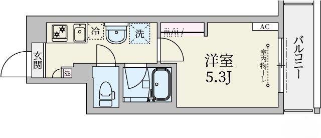 TR駒込(1K/3階)の間取り写真
