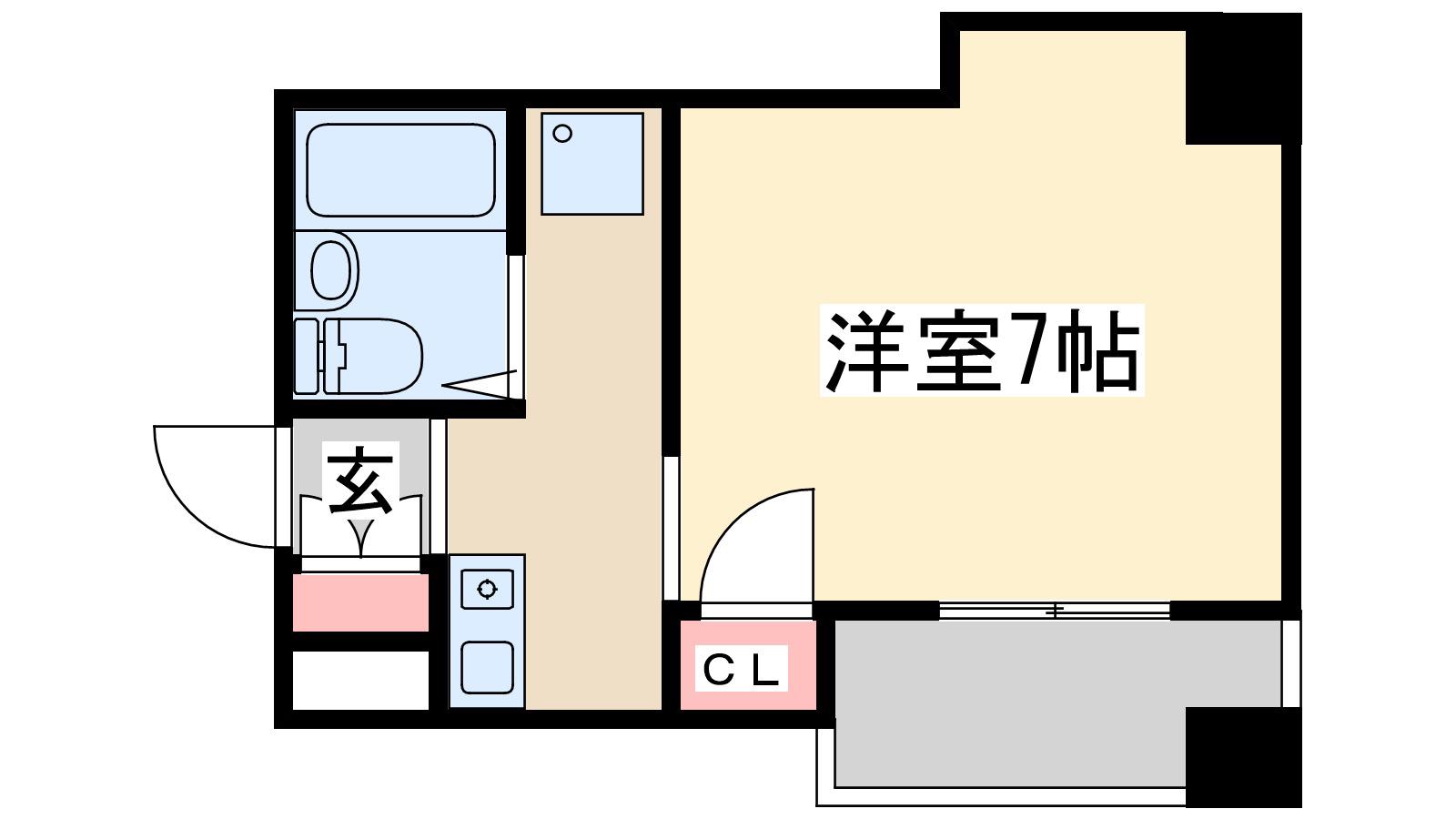 十三ホワイティ(ワンルーム/3階)の間取り写真