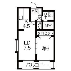 ヴィガラスM(1LDK/5階)の間取り写真