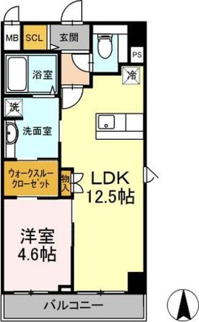 セレース川崎大師(1LDK/2階)の間取り写真