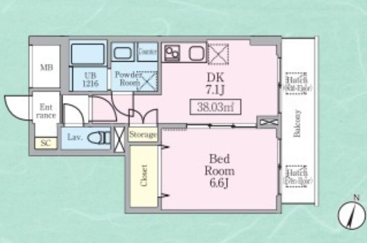 THE ROOM(1DK/10階)の間取り写真