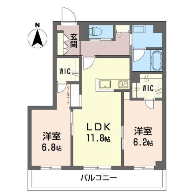 グランドールいずみ野(2LDK/1階)の間取り写真