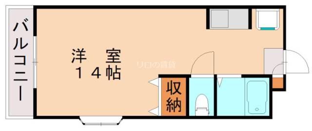 アーバンハイツ本城(ワンルーム/3階)の間取り写真