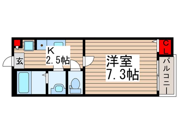 TK WILL清瀬(1K/1階)の間取り写真