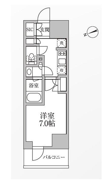 レジディア新御徒町II(1K/6階)の間取り写真