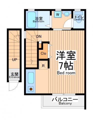 メゾンソラ(ワンルーム/2階)の間取り写真