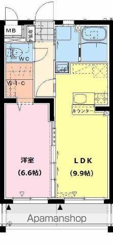 エリュシオン浮城(1LDK/3階)の間取り写真