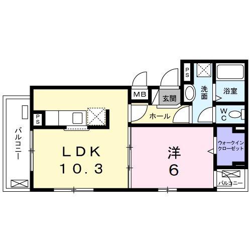 SKY PALACE(1LDK/3階)の間取り写真