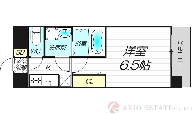 レジュールアッシュ淡路駅前(1K/6階)の間取り写真