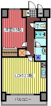 ウィズ アイビス(1LDK/9階)の間取り写真
