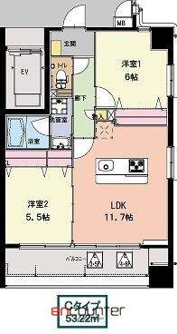 グレイスコート練馬(2LDK/3階)の間取り写真