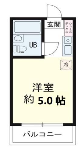 パステル小山(ワンルーム/1階)の間取り写真
