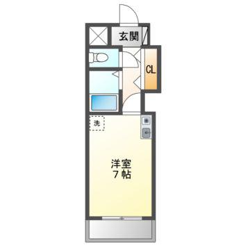 メゾン東吉津(ワンルーム/2階)の間取り写真