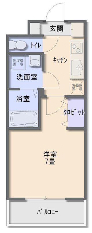 IJマンションKASEN(1K/1階)の間取り写真