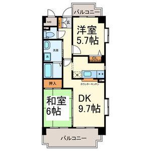 エクセレントみずの(2DK/5階)の間取り写真