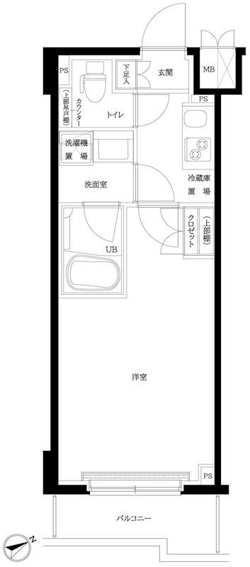 ルーブル川崎矢向(1K/8階)の間取り写真