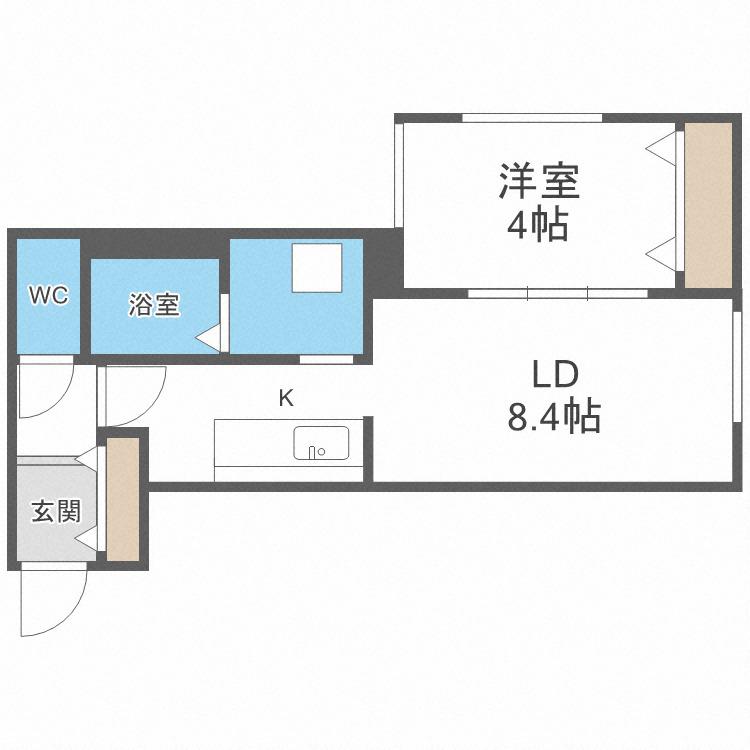 プリヴィレッジ東札幌(1LDK/3階)の間取り写真