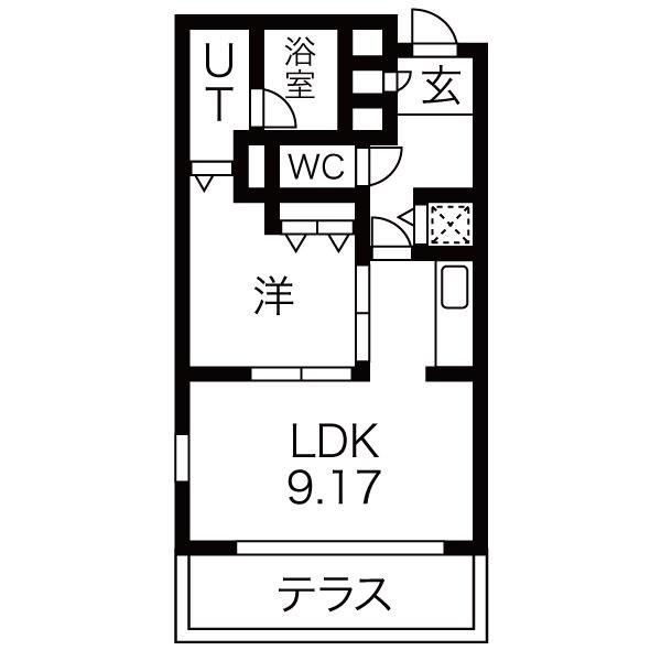 コアプリシード(1LDK/1階)の間取り写真