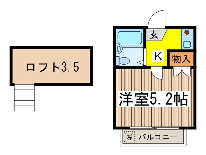 アイルイン上北沢(1K/2階)の間取り写真