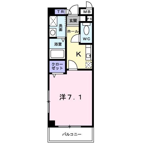 ディライト(1K/1階)の間取り写真