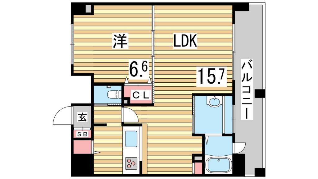 ラ・ウェゾン上沢通 鴎風館(1LDK/10階)の間取り写真