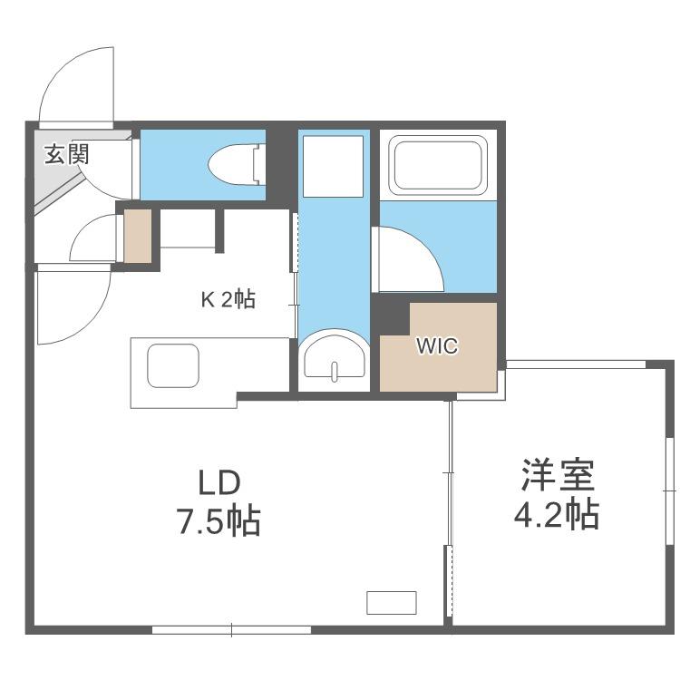 KIII南9条(1LDK/3階)の間取り写真