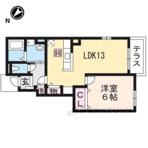 エフパティオ3(1LDK/1階)の間取り写真