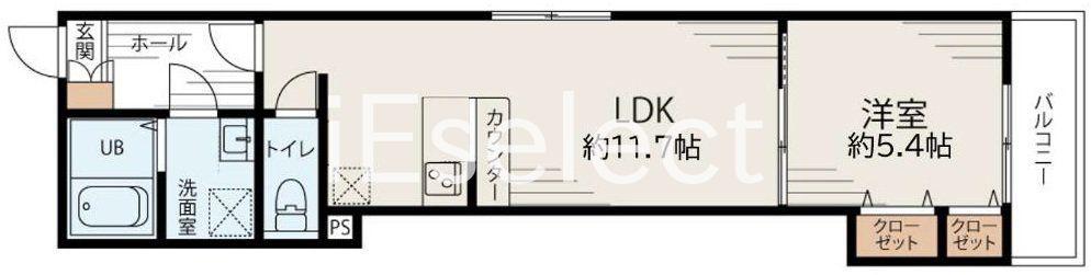 LIT上志津(1LDK/3階)の間取り写真