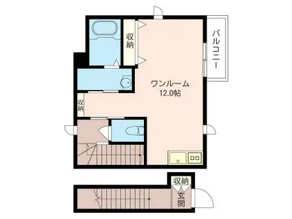 スカイセゾン(ワンルーム/2階)の間取り写真