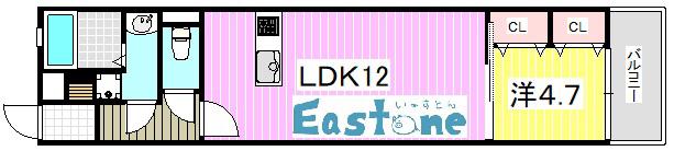 プロムナード武(1LDK/2階)の間取り写真