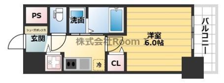 LIVECASA本町(1K/11階)の間取り写真