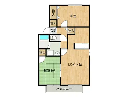 ファミーユ M A棟(2LDK/2階)の間取り写真