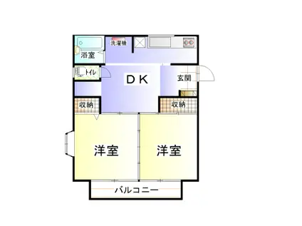 高橋ハイツ(2DK/1階)の間取り写真