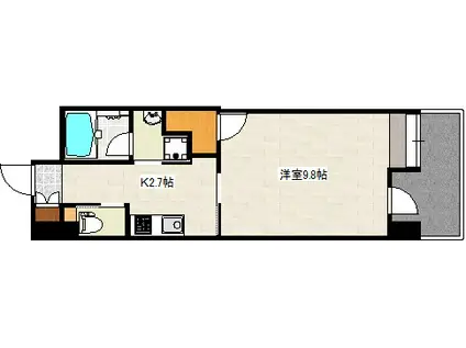 グランドフォーセゾン横川(1K/8階)の間取り写真