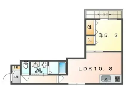 GMビルズ対馬江(1LDK/3階)の間取り写真