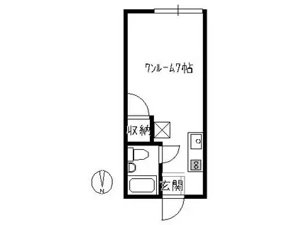 コーポKAKU(ワンルーム/1階)の間取り写真