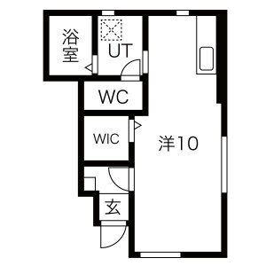 MONCIEL(ワンルーム/1階)の間取り写真