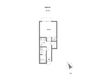 レベアス稲城長沼(1K/1階)の間取り写真