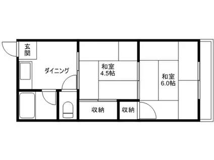 よしやハイツ(2K/2階)の間取り写真