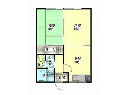 第二大雪マンション(2DK/2階)の間取り写真