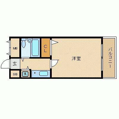 ルイシャトレ恵比寿(1K/4階)の間取り写真