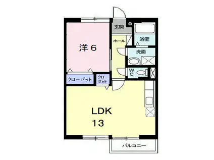 サンハイム(1LDK/2階)の間取り写真