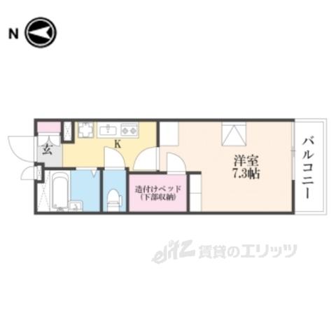 レオパレスきずり(1K/3階)の間取り写真
